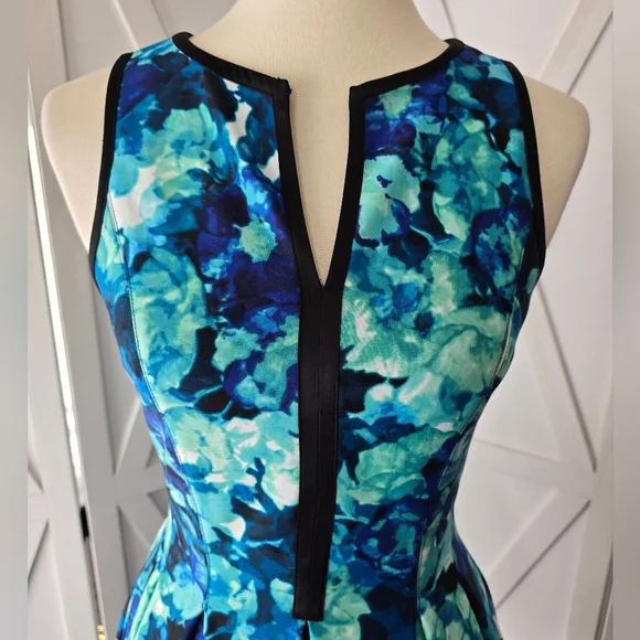 Vince Camuto Bold Blue Ombré Floral Sleeveless Dress - Picture 2 of 8